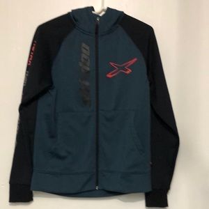 BRP Ski-doo Zip-Up Sweatshirt: Black & Teal
